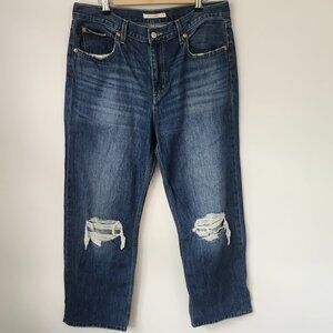 Levi’s Premium Low Pro Straight Jeans Women’s W32 Distressed Medium Wash